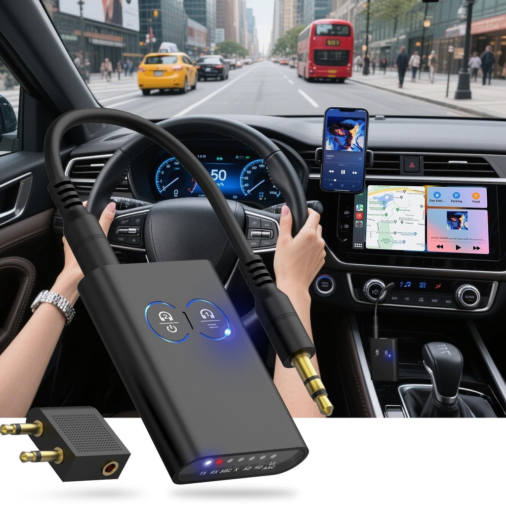 Bluetooth Transmitter Receiver for TV, 2-in-1 Bluetooth 5.3 Adapter with Qual...