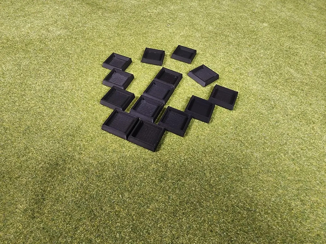 20mm Square To 25mm Square Base Adapters - Base Conversions Wargaming