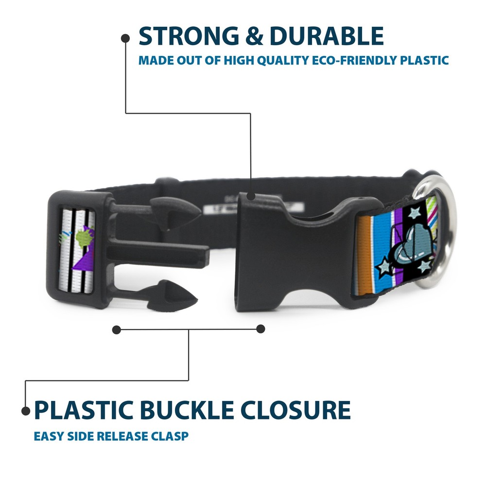 Plastic Clip Collar Icons & Patterns 2 NARROW-Medium 8.5-12"