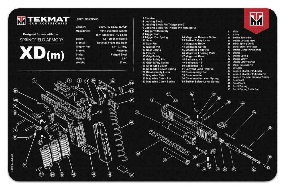 TekMat Handgun Cleaning Mat Springfield XDm
