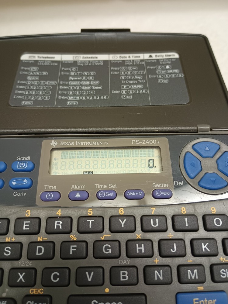 Vintage Texas Instruments PS-2400+ Data Bank Scheduler Calculator Functional