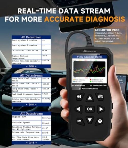 OBD2 Scanner,V880 Check Engine Light Code Reader for Cars and Trucks with BLACK