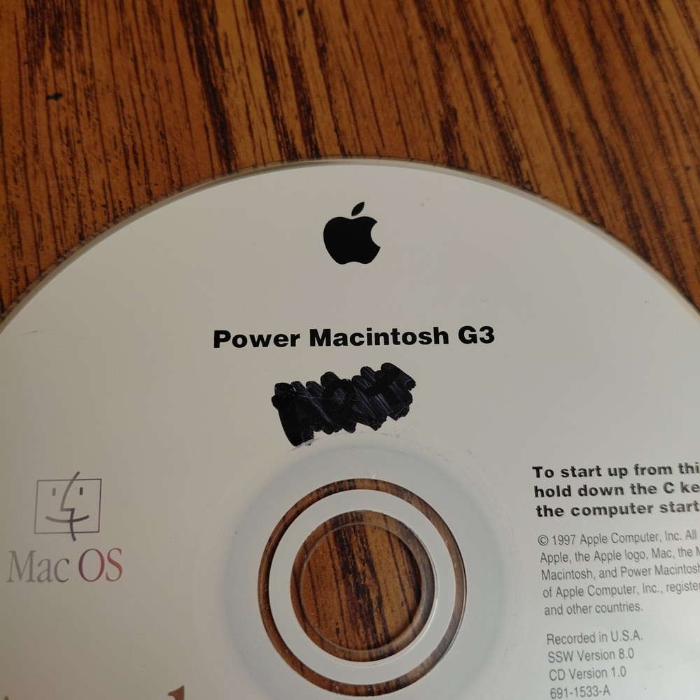 Apple Power Macintosh G3 Version 8.0 Software Install CD 691-1533-A
