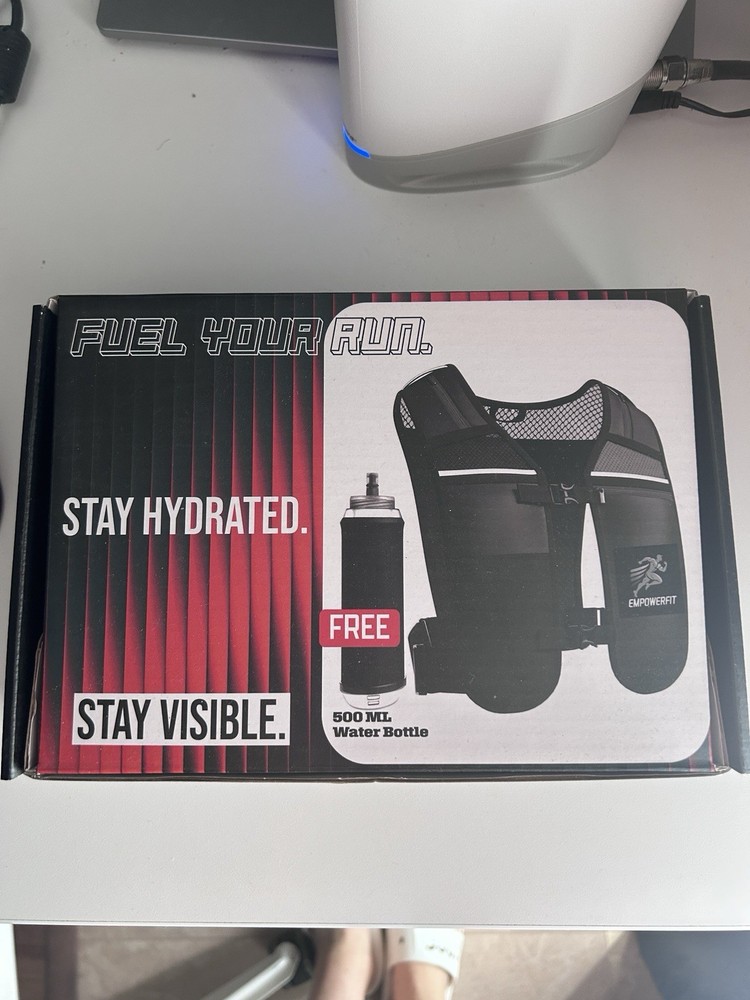 Running Hydration Vest Bundle + 500ml Bottle & Phone Pouch - New - Adjustable