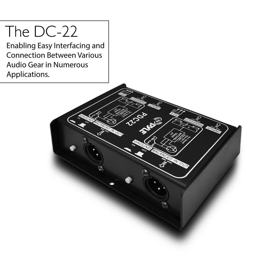 pro pdc22 stereo direct box dual di unit instrument unbalanced balanced