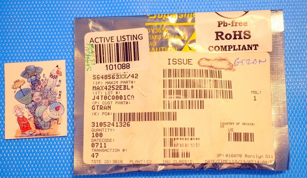 100-MAXIUM INTERGRATED  MAX4252EBL+    RoHS