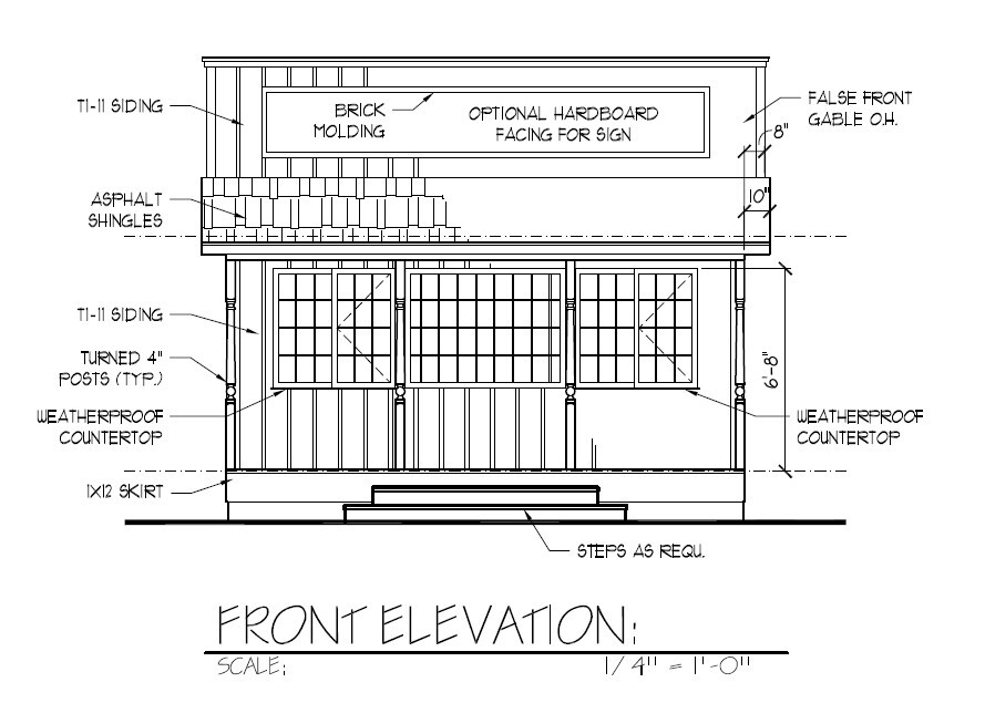 Concession Stand Building Plans - 3 Sizes!