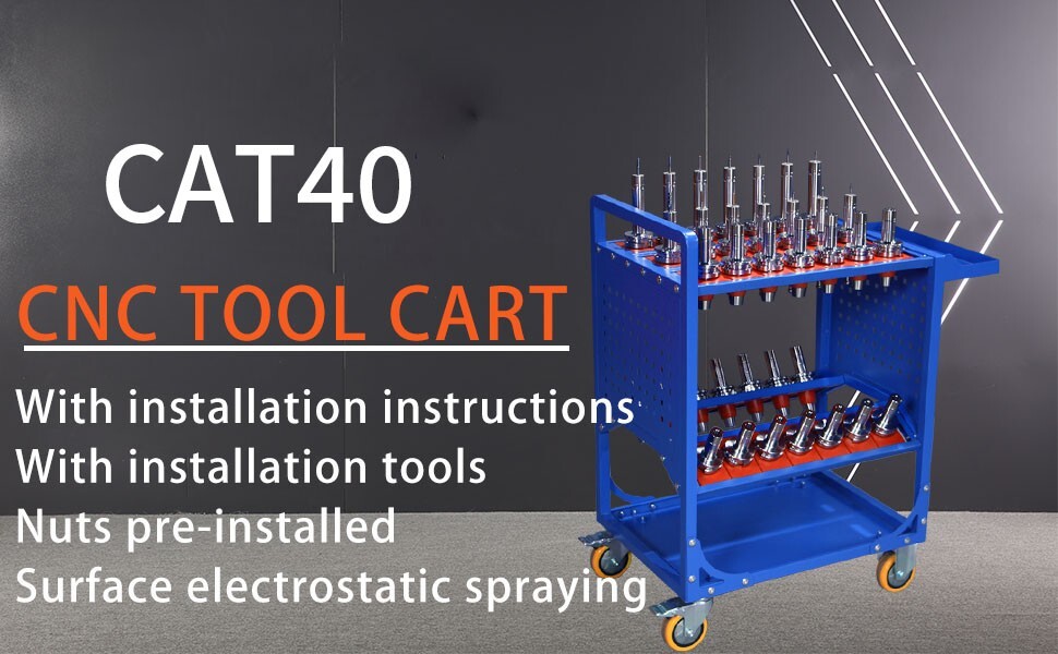 US Stock CAT40 Tool Trolley BT40 Taper Tool Holder CNC Machine Tool Cart