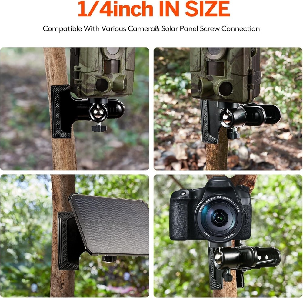 2 Pack 360° Rotatable Trail Camera Mount for Hunting - Easy Clip Holder