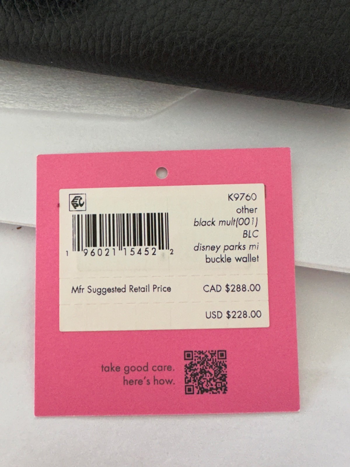 DISNEY KATE SPADE MINNIE CLUTCH BUCKLE WALLET PARK EXCL. NWT