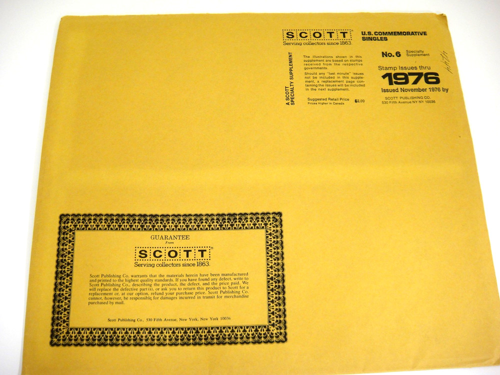 Scott 1976 US Commemorative Singles Stamp Supplement #6 NOS