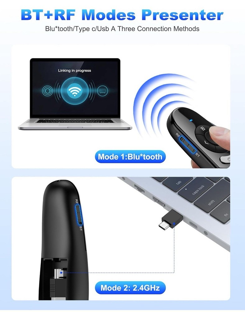 For PC Power point Presentation Remote Wireless Presenter Laser Pointer Clicker