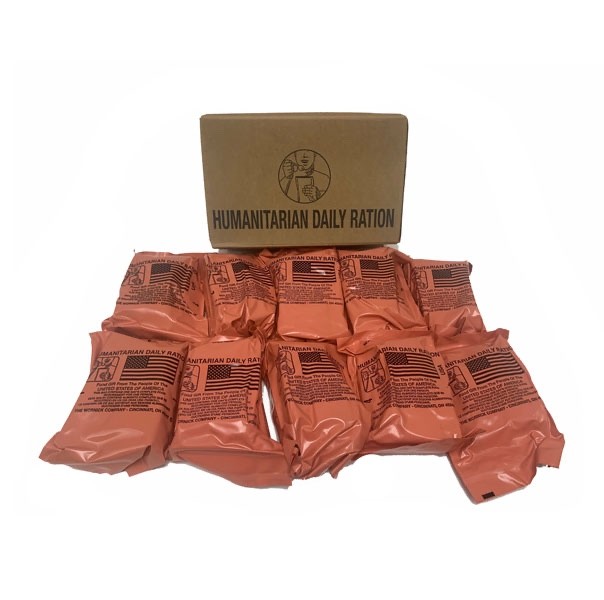 MRE Meals Ready to Eat Humanitarian Daily Rations Insp 8/25 or Later - 1 Case