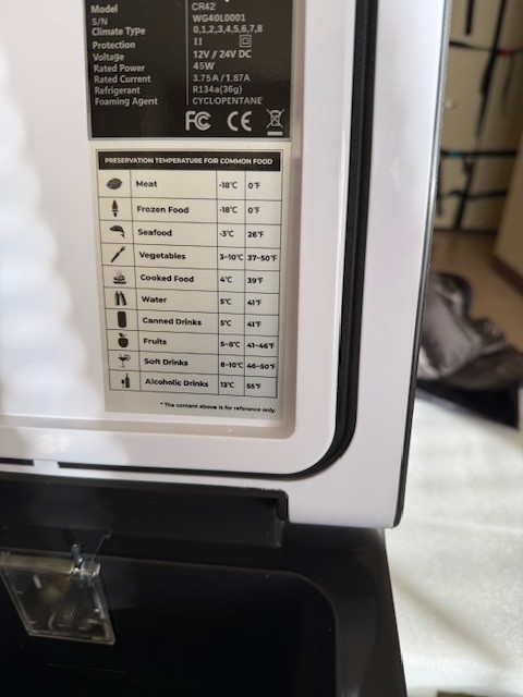 BOugeRV 12/24 volt DC refrigerator Model CR42
