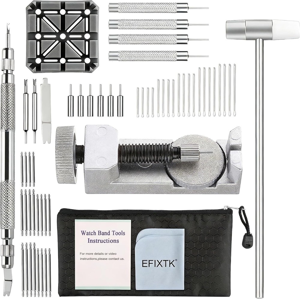 Adjustable Watch Band Tool Set - Ideal for Various Sizes with Replacement Pins