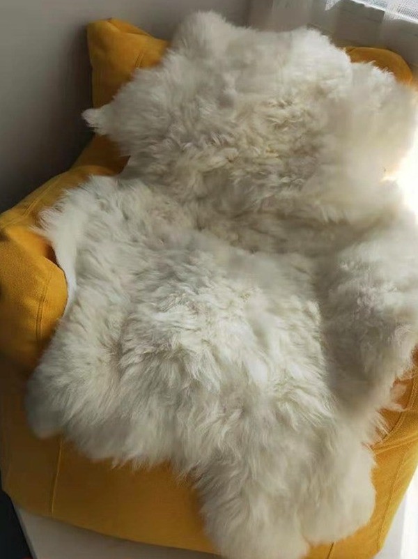 100% Genuine Sheepskin Fluffy Fur Rug 24"*39" Windward Natural Soft Mat US STOCK