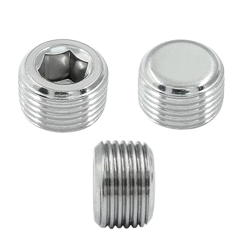 3 Pack 3/8" PT Male Inner Hex Head Thread Plug Pipe Fitting 304 Stainless