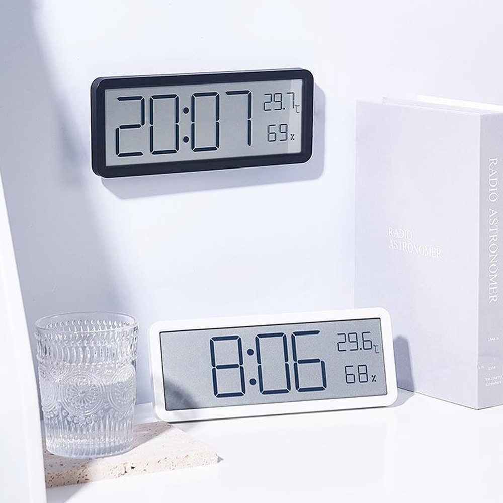 Digital LED Wall Clock Alarm Humidity Temperature Display Desktop Clock Large