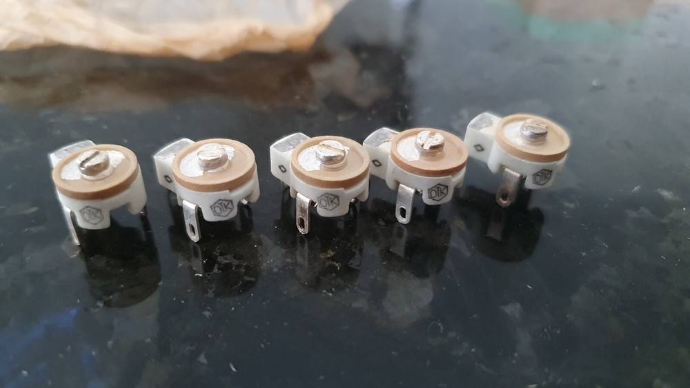 Variable Ceramic Capacitor 4-15pF 500V Silver Plated USSR Lot 10pcs+