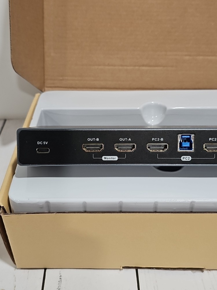 HDMI KVM Switch 2 Monitors 2 Computers, 4K HDMI Matrix Switch 2x2, Support...