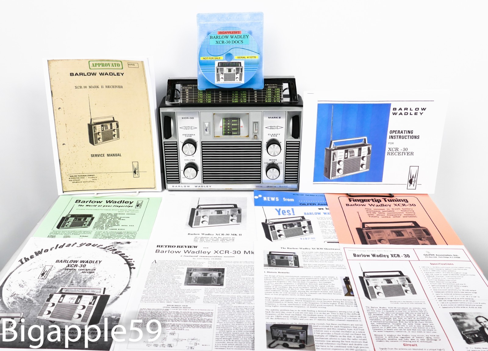 Barlow Wadley XCR-30 Mark II Radio Receiver w/ Documents **WONDERFUL SENSITIVITY