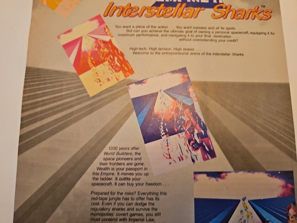 Interactive Fantasies Interstellar Sharks Empire II Computer Game Print Ad