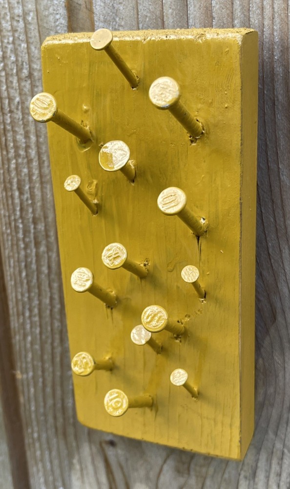 Uncommon Decor, Mixed Media Assemblage Nails, Wood, Acrylic