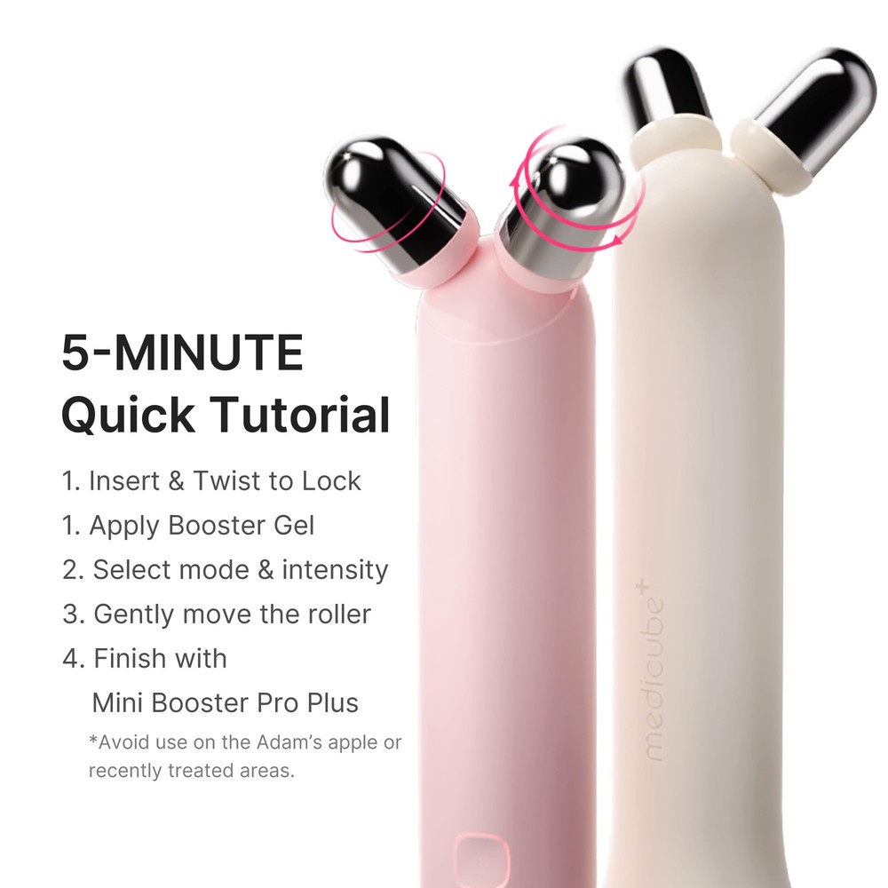 Mini Booster Pro Plus Face Roller Device Set | 2-in-1 Massage Beige