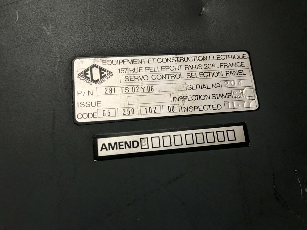 ECE 281TS02Y06 Servo Control Panel USED