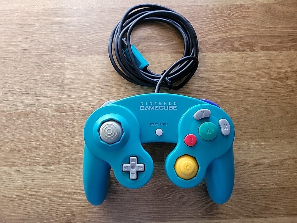 Official GameCube GC Controller Emerald Blue Tested US SELLER