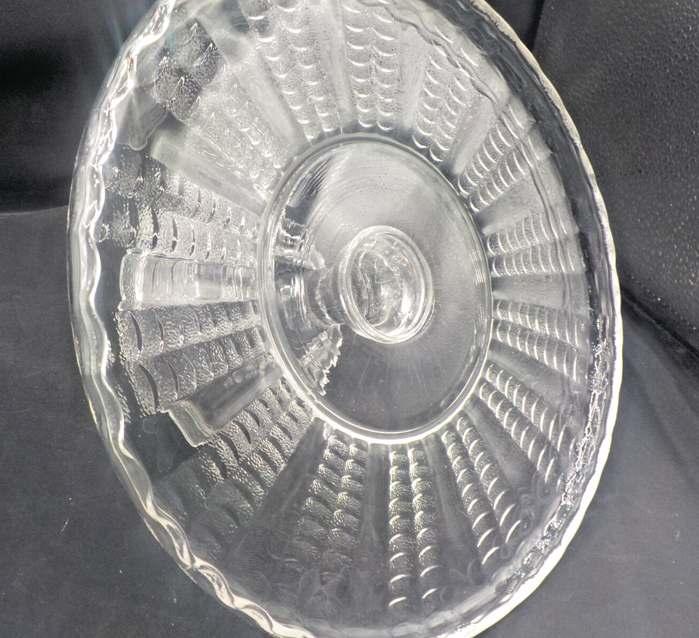 1900'S Antique American Pressed Pattern Glass Footed Cake Plate EAPG