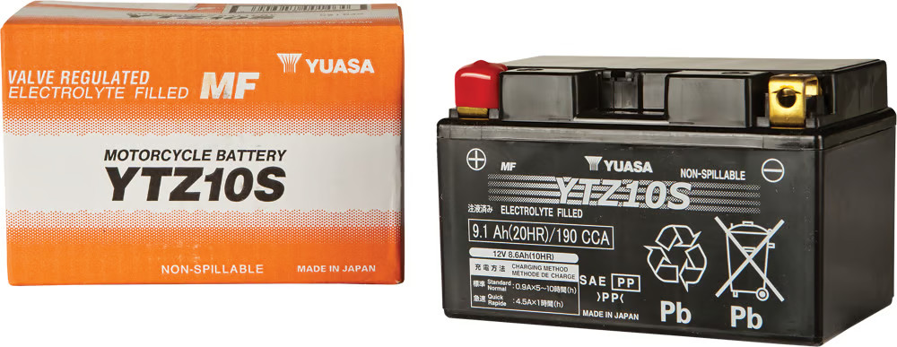 Yuasa Factory Activated Maintenance Free Battery - YTZ10S Motorcycle ATV/UTV PWC