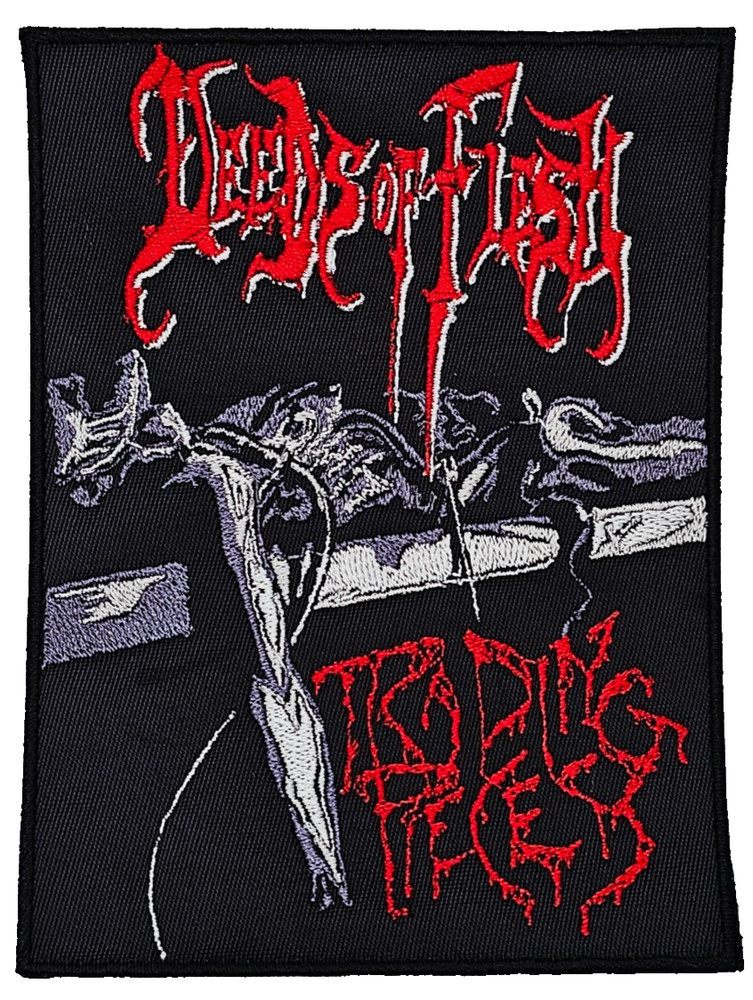 DEEDS OF FLESH TRADING PIECES (squared border) EMBROIDERED PATCH
