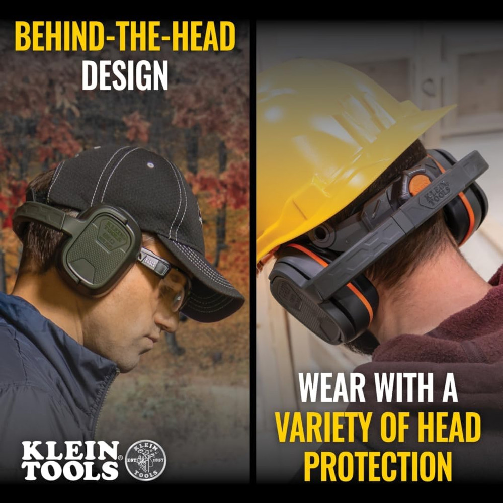 Behind-The-Head Earmuffs, Hearing Protection, Adjustable Headband, for Construct