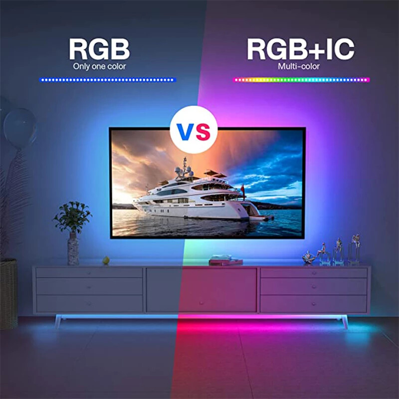 LED Strip 2m RGBIC WS2812b Remote Control Chasing Effect
