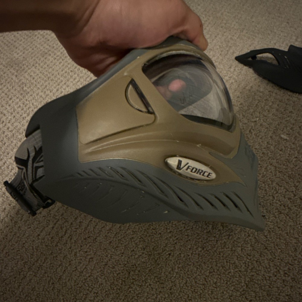 VForce Paintball Mask Removable Face Shield Tan Gray