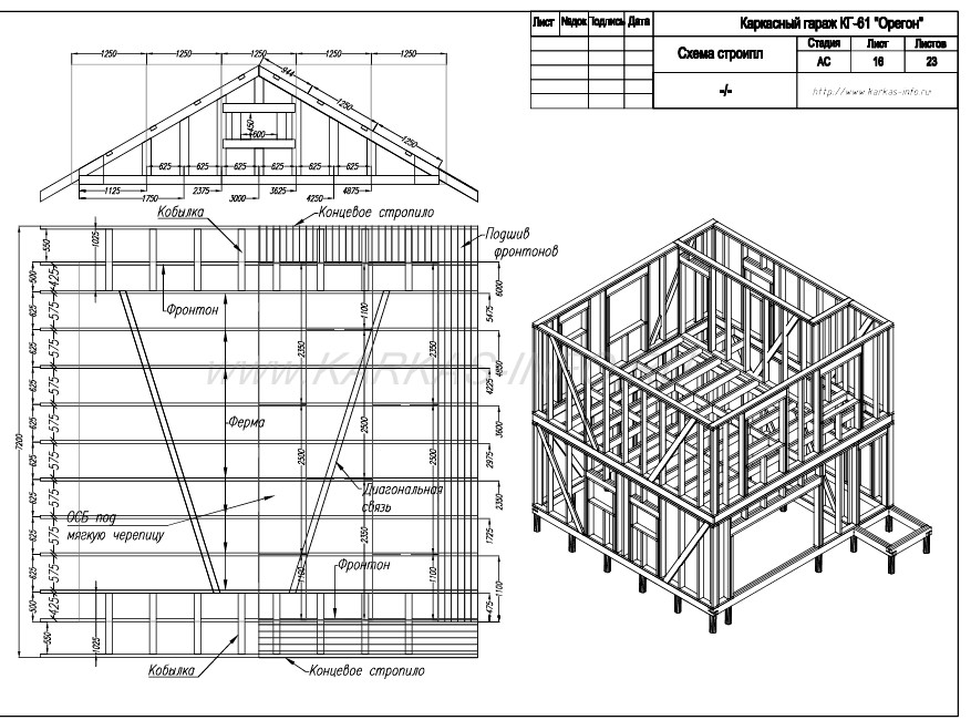 Construction Drawings/ DESIGN / PLANS / Oregon Frame Garage.