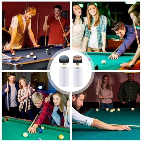 20 Sets Billiard Cues Tips Replacement with White Pool Cue Stick Ferrules