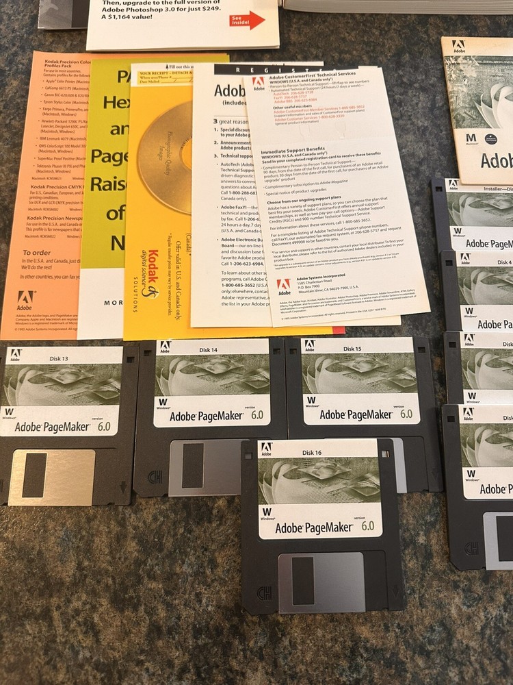 Adobe Pagemaker 6.0 Upgrade Software Bundle “16”3.5 & CD Media Type on Call Code