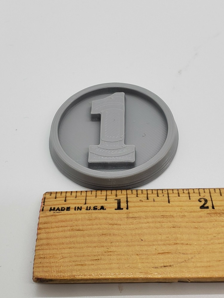 3D Printed Round Numbered Disk Objective Markers for Tabletop Gaming
