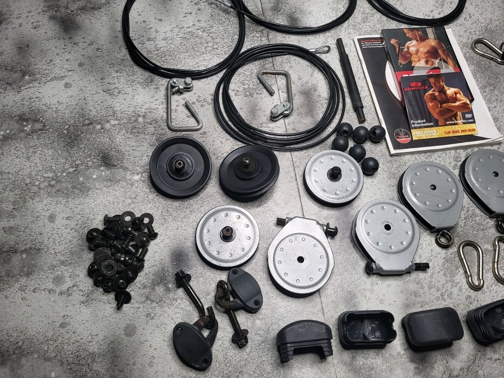2005 Bowflex Set Cables- Pulley- Hardware- Clips -Handle