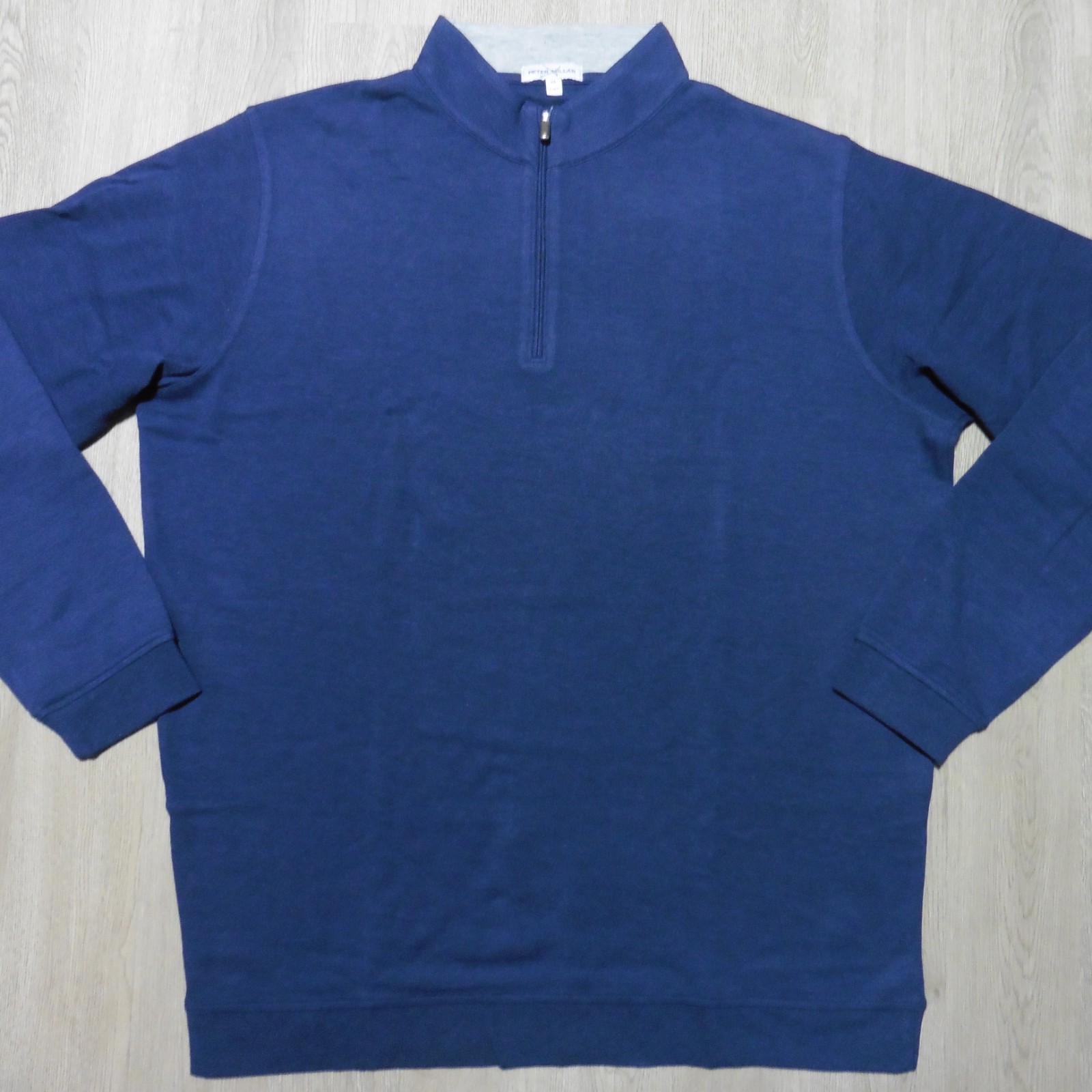 PETER MILLAR Mens XL PULLOVER NAVY BLUE CROWN COMFORT 1/4 ZIP POLO SWEATER