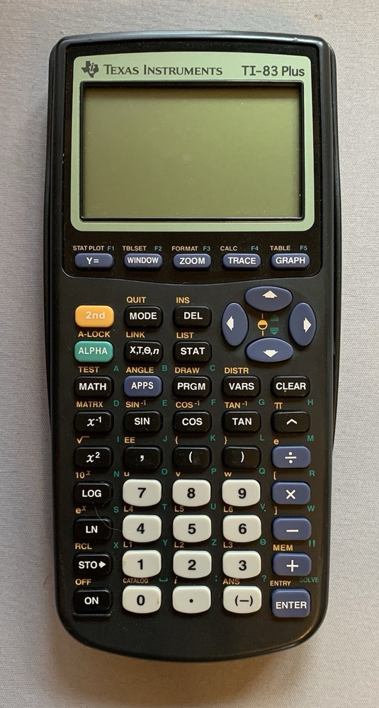 Texas Instruments TI-83 Plus Graphing Calculator With Cover Untested