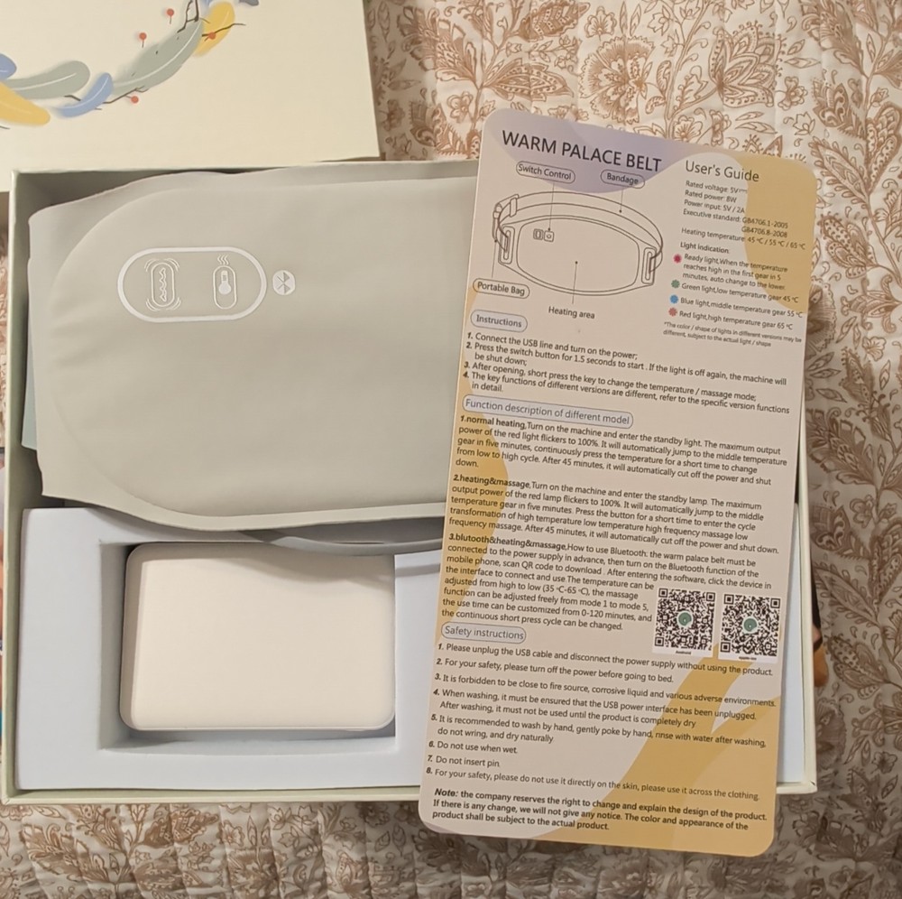 Electric Heating Pad Gray USB Washable with Temperature Settings Unisex