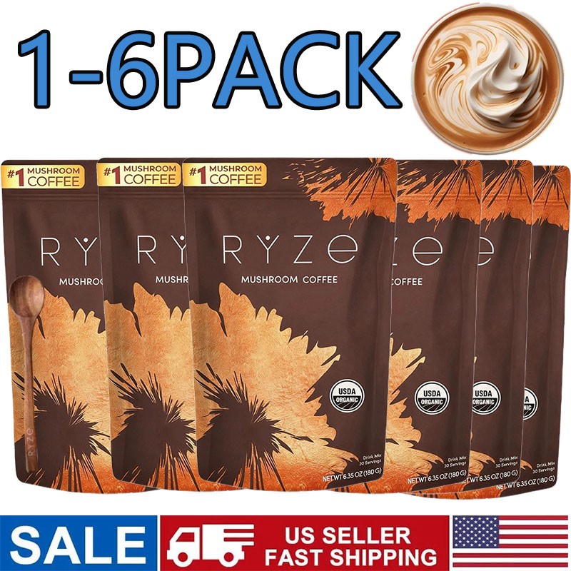 6/4/2PACK 2026 Ryze Mushroom Coffee Organic New 30 SERVINGS Instant Coffee
