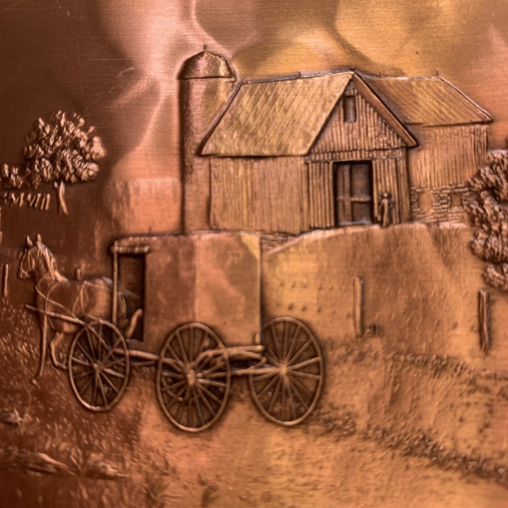 Wendell August Forge Solid Bronze Amish Buggy 4 1/2” Square Tray