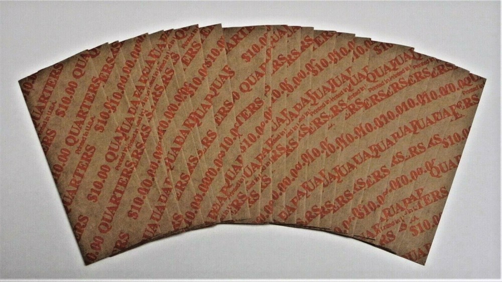 50 Quarter Flat Coin Wrappers (N.F. String & Son)