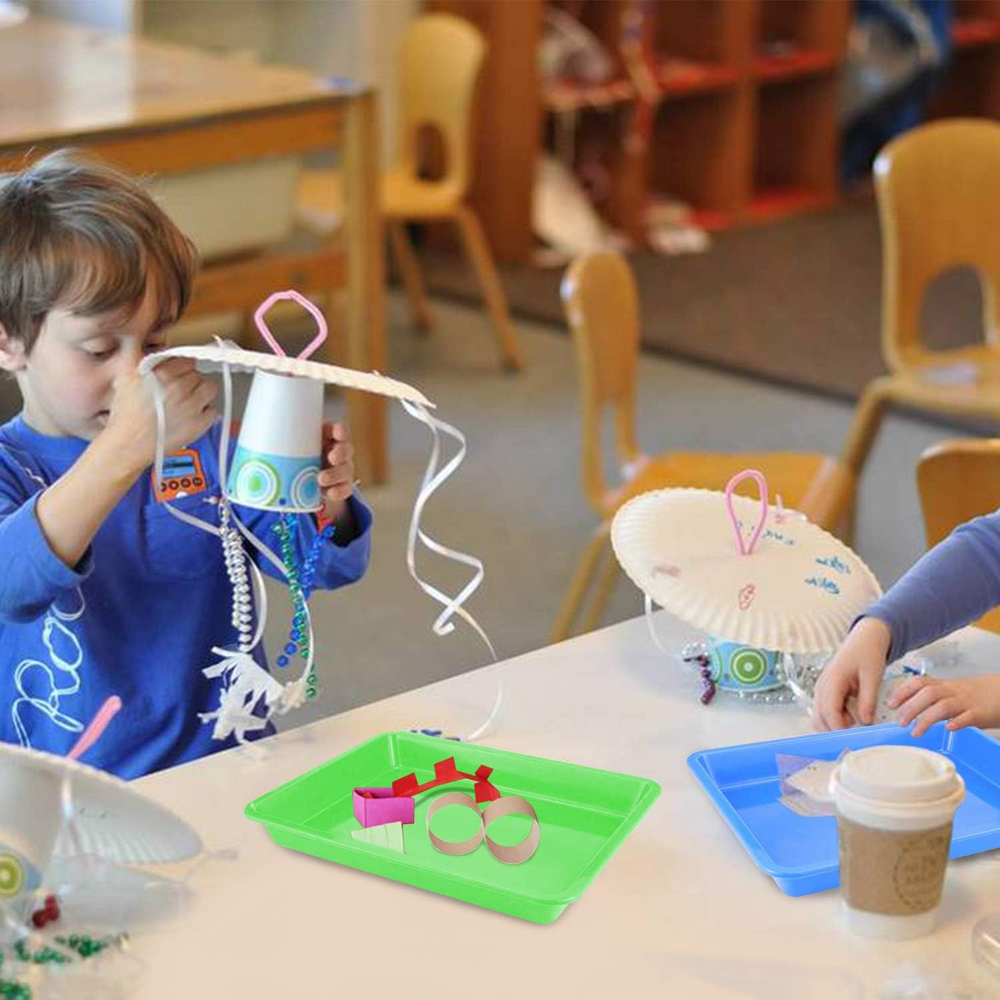 Plastic Art Trays Art and Craft Tray Plastic Tray,5 Pieces Stackable Activity Tr