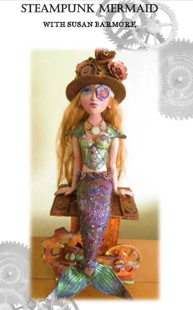 CD Doll Pattern Class Tutorial "Rebecca Steampunk Mermaid" by Susan Barmore