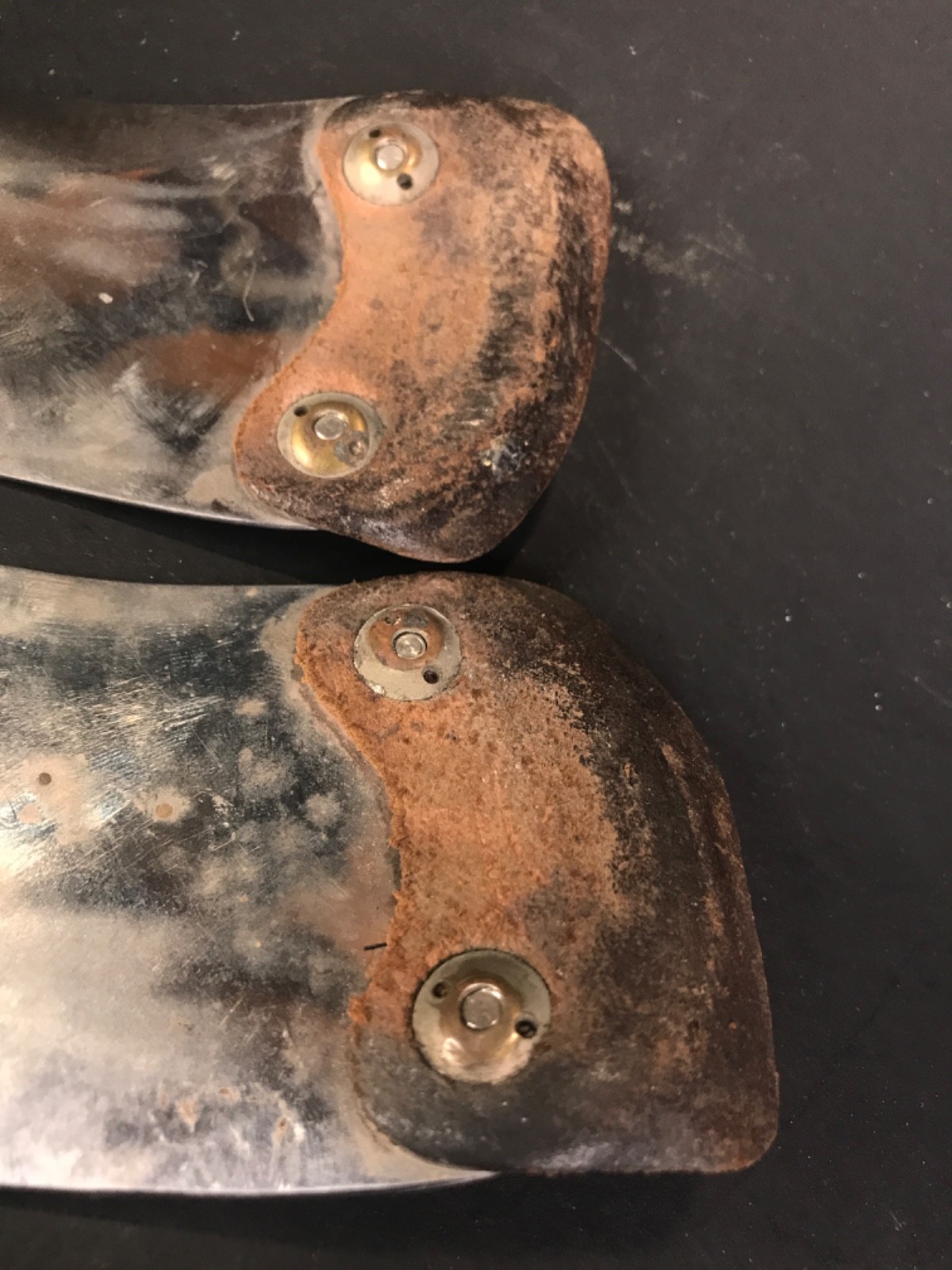 Antique Dr. Scholl's Metal and Leather Flexoid Arch Support Insoles Left & Right